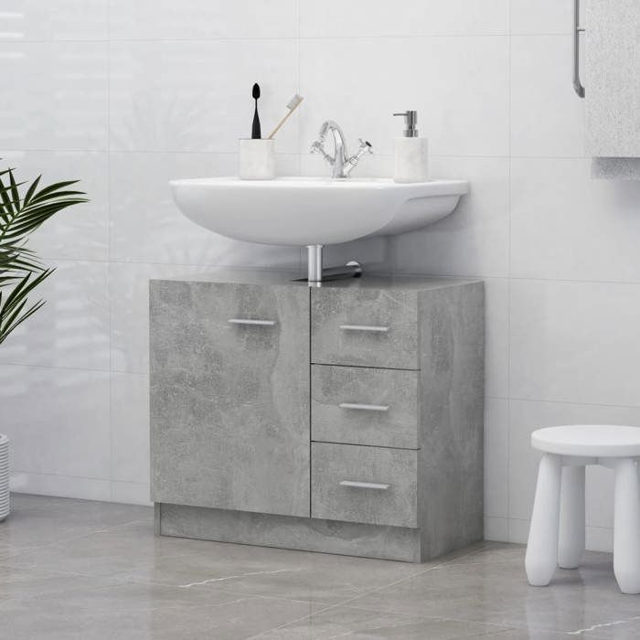 Autumn saleSupport Vasque/Meuble bas WC - Armoire dévier Gris béton 63x30x54 cm Bois dingénierie 2025748474