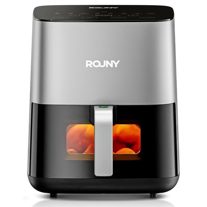 Friteuse à Air sans huile Airfryer ROUNY 5L 1450W Température réglable  Fenêtre visible noir - Rouny