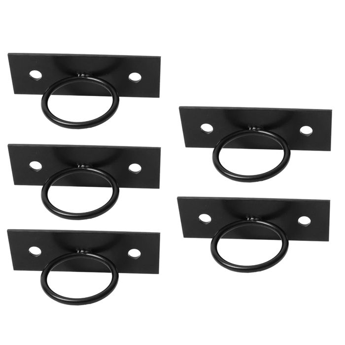 Paquet de 5 Supports de Corde DAnneau Décoratif Noir pour Clôture de Corde Rampe DEscalier Rampe Murale Crochet de Plafond