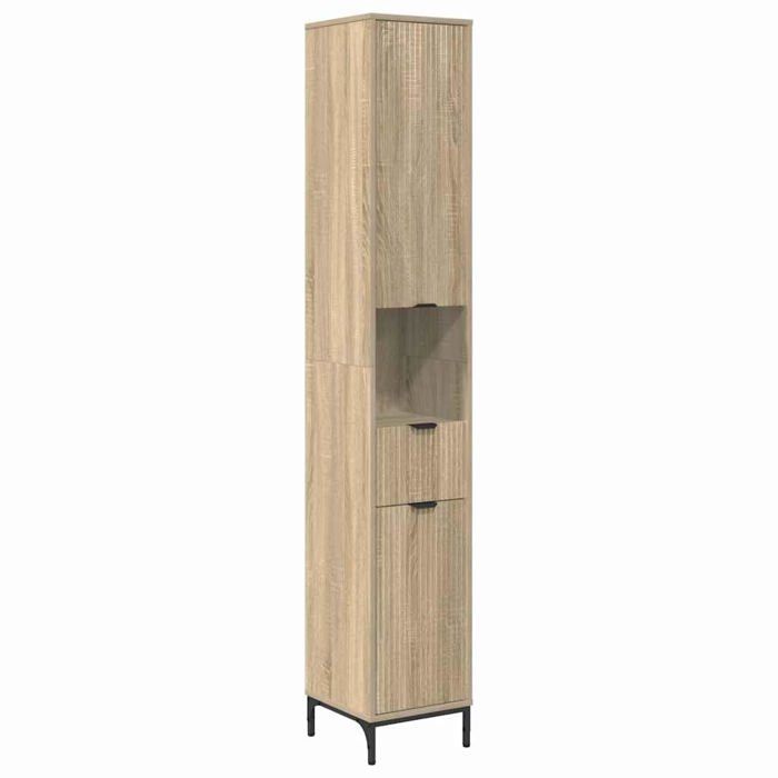 Meuble de salle de bain haut - vidaXL - Chêne Sonoma - 315 x 33 x 190 cm - Bois dingénierie - 1 tiroir - 2 portes