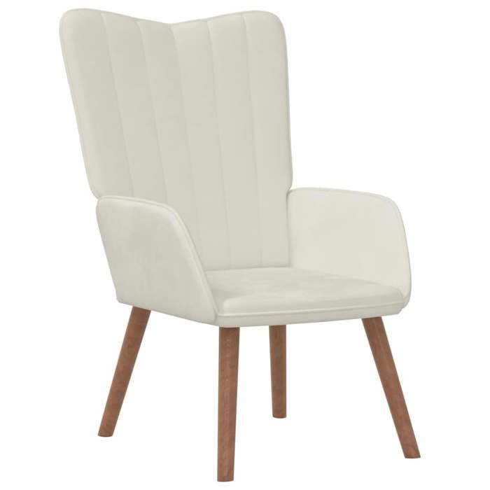 Les Soldes Chaise de Détente (1 PLACE) - CLOUD - Fauteuil Relax/Chambre à Coucher - Blanc crème Velours J6552