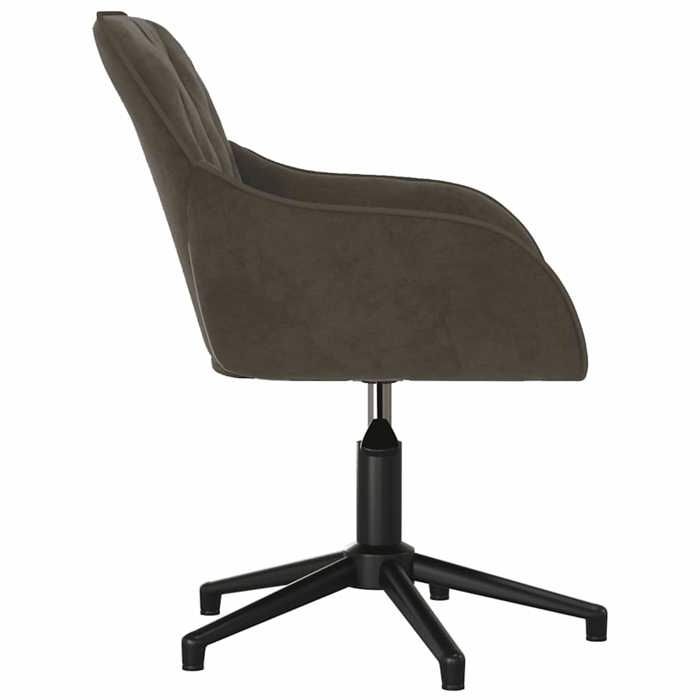 Gris Meuble de Bureau(1 pcs）- SARAZYJ - Chaise pivotante de bureau - gris foncé - Velours 56x61 5x(72-80)cm Hot28654599