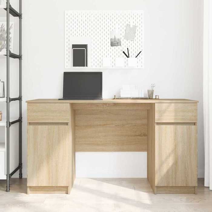 Bureau secrétaire contemporainrésistance stabilité（1 pcs） Meuble de Bureau Chêne sonoma 140x49x76 cm Bois dingénierie @296613
