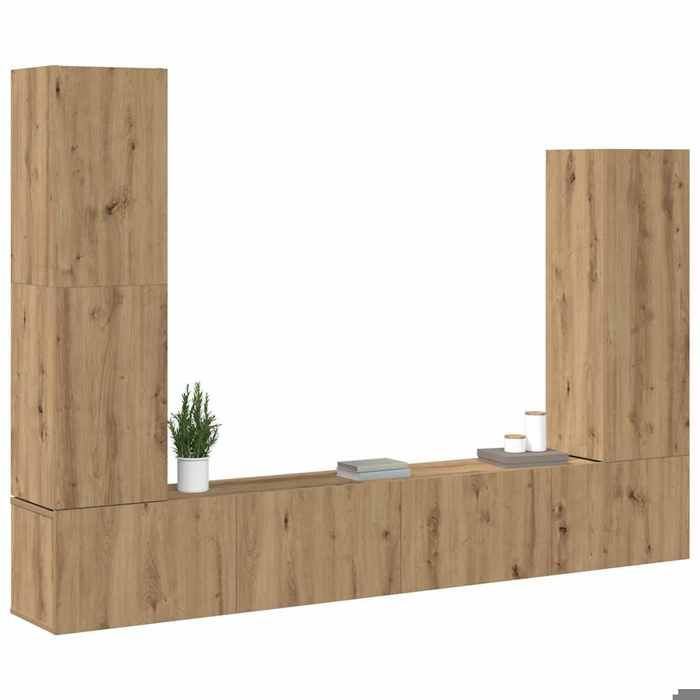 Promo 2026Jeu de meuble TV mural 4 pcs banc TV meuble hifi vidaxl TABLE TV chêne artisanal - M9125515