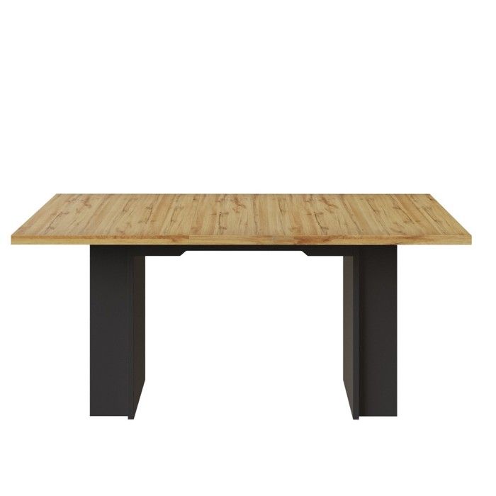 Table de salle à manger télescopique 120-160×80cm extensible avec rallonges internes étagères intégrées cuisine et salon aspect bois Table de salle à manger télescopique 120-160×80cm extensible avec rallonges internes étagères intégrées cuisine et salon aspect bois
