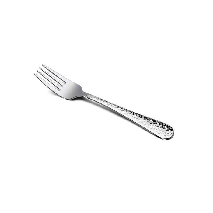 Fourchettes à salade martelées (Lot de 6) — Fourchettes à apéritif/dessert en acier inoxydable petites fourchettes de table — 17 cm