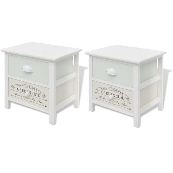 Lot de 2 tables de chevet - vidaXL - Armoire de lit - bois - 38 x 28 x 38 cm - 2 tiroirs 158xtx36m