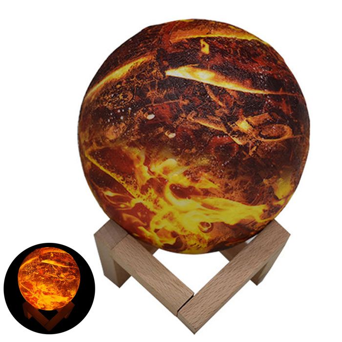 Luminaire décoratif - Aueq - planète en feu fire planet décoration intérieur lumière led batterie élevée économie dénergie 7couleur