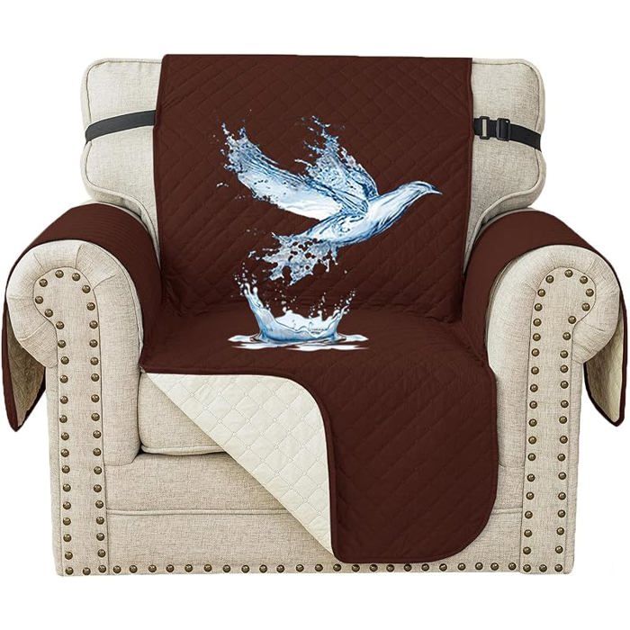 Housse fauteuil imperméable1pièce café accoudoirs universelle45-75cm
