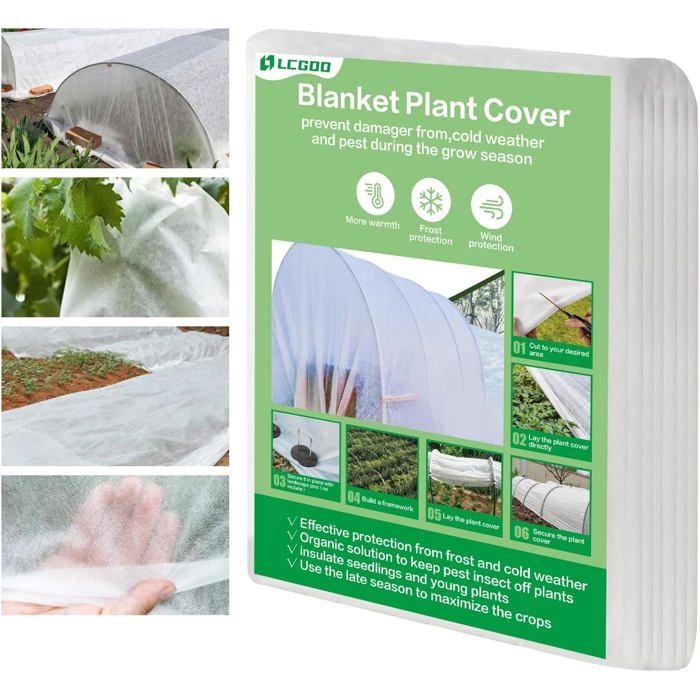Protection contre le gel pour plantes 1 x 20 m Tissu antigel résistant 30 g/m2 pour protéger les légumes les insectes