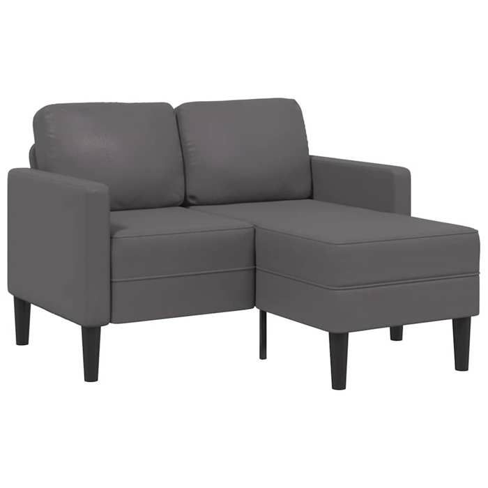 Maison Exclusive - Canapé 2 places avec méridienne en L gris 125 cm similicuir