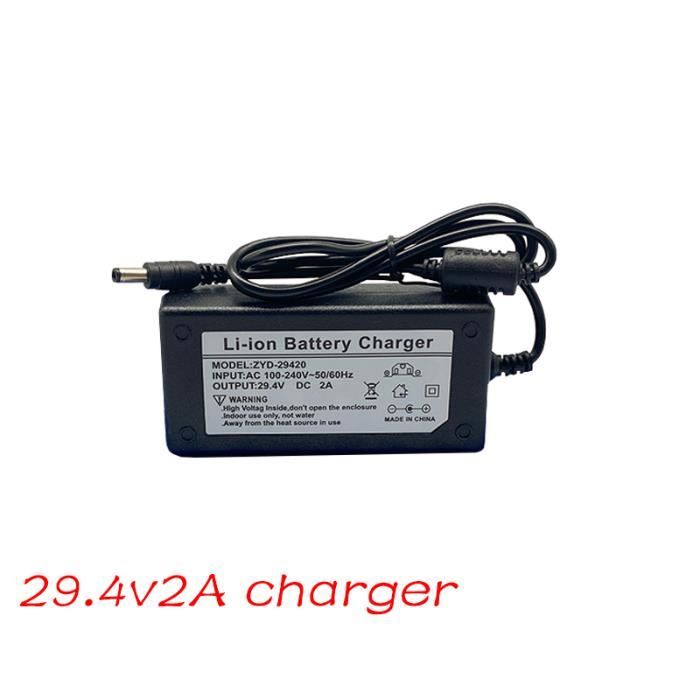 Chargeur Batterie 29.4V 4A, pour Batterie Lithium 24V, avec Chargeur Batterie 29.4V 4A, pour Batterie Lithium 24V, avec