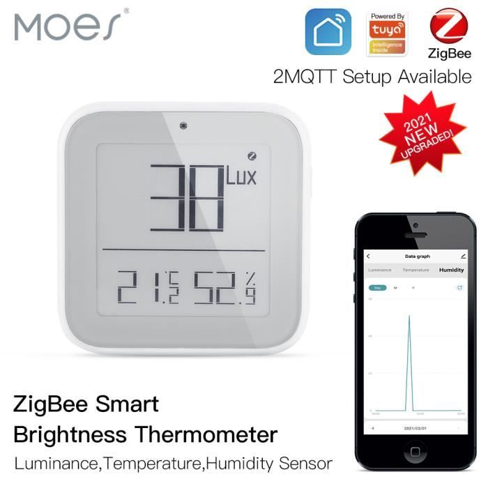 MOES - Capteur de température, humidité et luminosité Zigbee