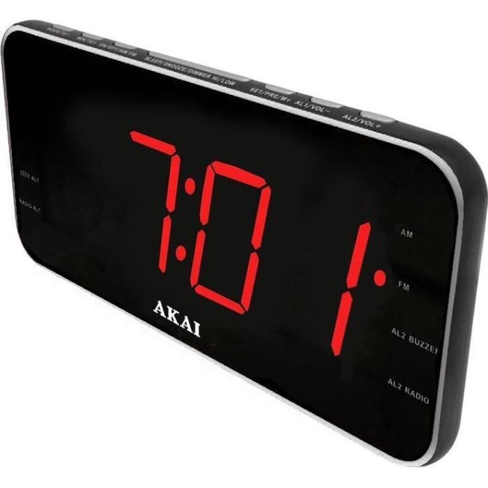 Radio-réveil - AKAI - ACR-3899 - Couleur Blanc - Horloge intégrée - Écran rétroéclairé