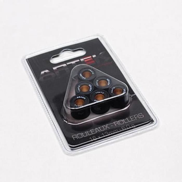 Jeu De 6 Galets Rouleaux De Variateur Teknix - Diamètre 16mm, Largeur 13mm - Compatible Peugeot 50 Citystar Et Modèles Similaires