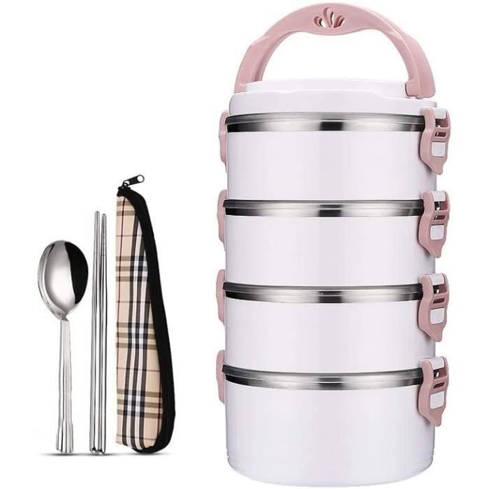 Boîte Repas Isotherme 3 Couches En Acier Inoxydable - Bento Lunch Box Enfants/adultes - Capacité 2000 Ml