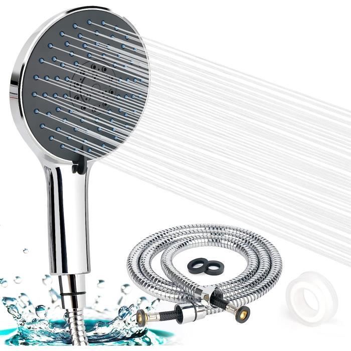 QOTSTEOS Pommeau Douche Carré 20cm - Haute Pression Économie Eau - Acier Inoxydable - Argenté