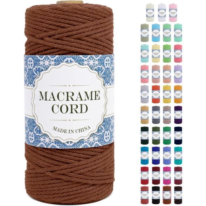 YESLUSY Corde Macramé 3 Mm X 100 M – Fil Coton Naturel 4 Brins, Doux & Résistant Pour Tapisserie Murale, Plantes Suspendues, Décoration Boho & Noël