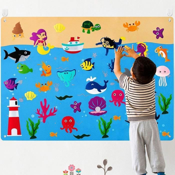 Jouet de Bricolage, Tableau De Feutre En Feutre Pour Enfants ,Kit de Story  Board Feutre Animal de Mer pour Enfants - Cdiscount Jeux - Jouets