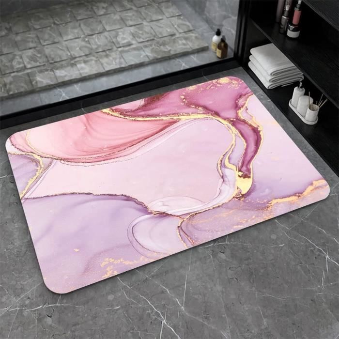 Tapis De Vaisselle Absorbant En Terre De Diatomée 50x40 Cm - Lavande - Antidérapant Et Résistant à La Chaleur (150°C) - Pour Comptoir De Cuisine Tapis Lavande 50x40 Cm
