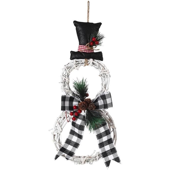 Couronne De Vigne Naturelle Déco Valentin – Ruban à Carreaux Rouge Et Baies