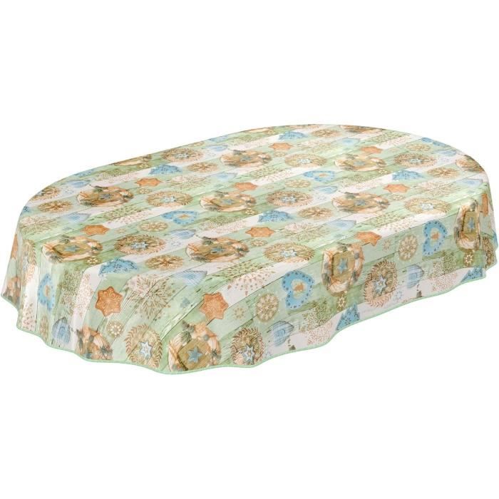 Nappe Toile Cirée Lavable Nappe Toile Cirée Motif Toile De Jouy NOËL Bleu Nappe Toile Cirée Rectangulaire