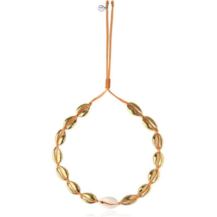 Collier Ras Du Cou Cauris Shell Or Femmes Colliers Rang Cauris ...