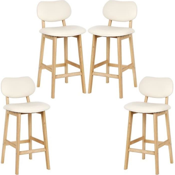 CHAISE/TABOURET DE BAR/ CHAISE DE CUISINE LOT DE 4 AVEC ...