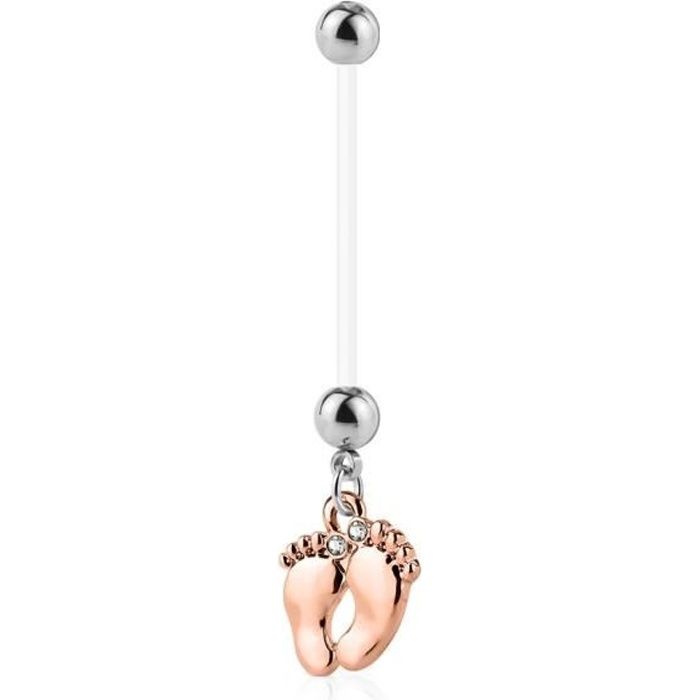 Piercing Nombril Grossesse Femme Enceinte Pieds Bebe Pawlina Rose Cdiscount Au Quotidien