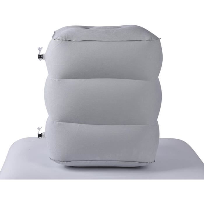 Repose-Pieds Gonflable 3 Couches - Avec Masque Et Bouchons - Pour Avion, Bureau, Voyage - Confort Et Portable