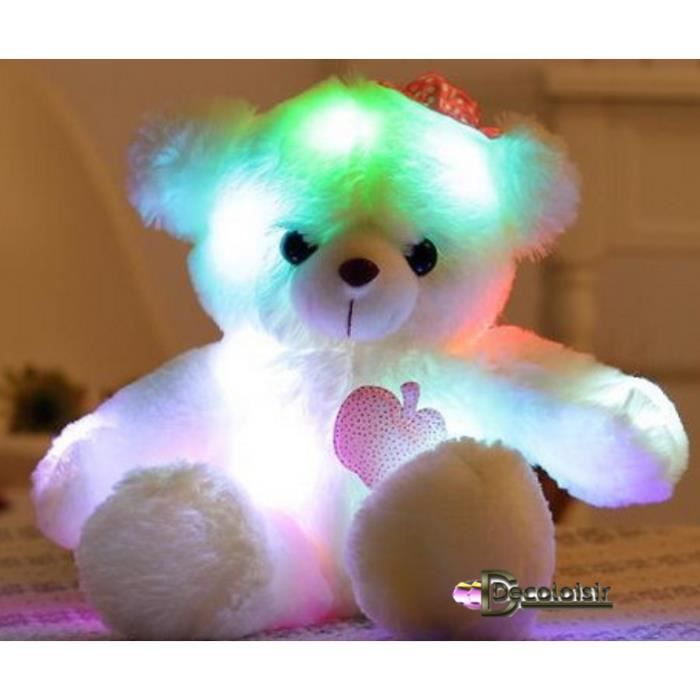 Ours teddy peluche lumineux FILLE - Cdiscount Jeux - Jouets