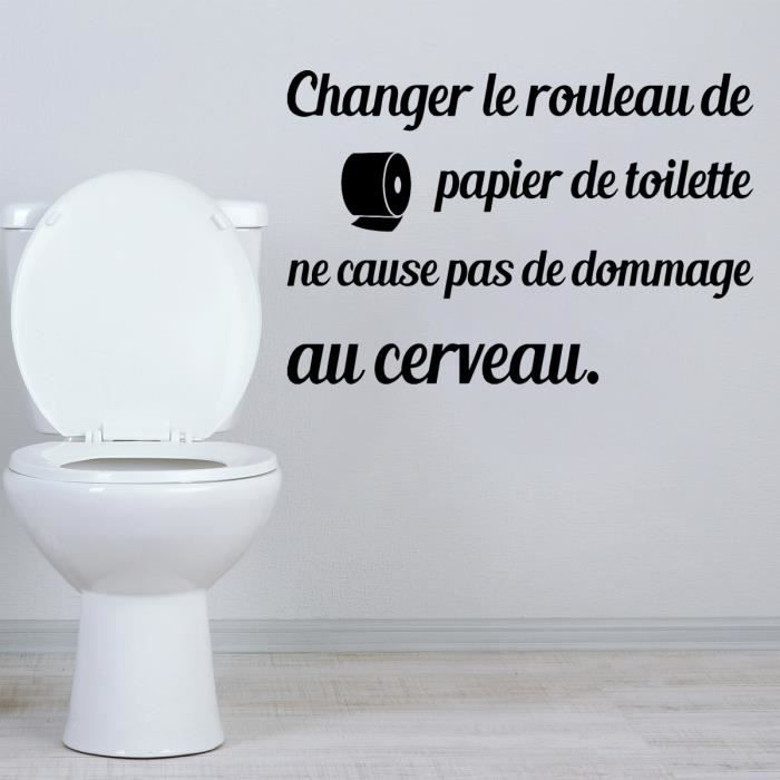 Stickers Toilettes WC - Lettrage Humour - Citation - NOIR