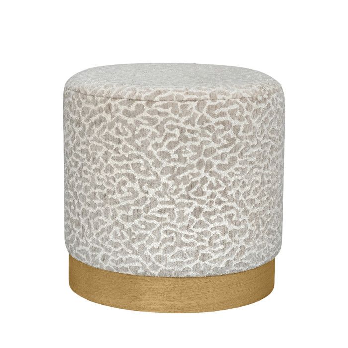 Wild - Pouf rond en tissu imprimé léopard ø 40cm - Beige Wild - Pouf rond en tissu imprimé léopard ø 40cm - Beige