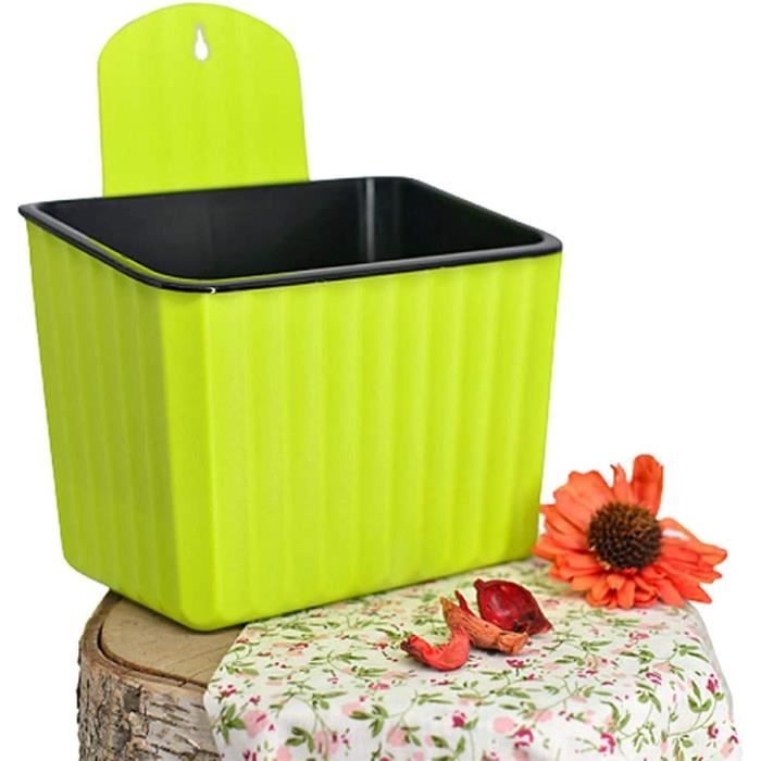 Pot De Fleurs Suspendu Gris Bleu Avec Arrosage Automatique – Jardinière Extérieure Chaîne 60 Cm, Drainage & Soucoupe Amovible