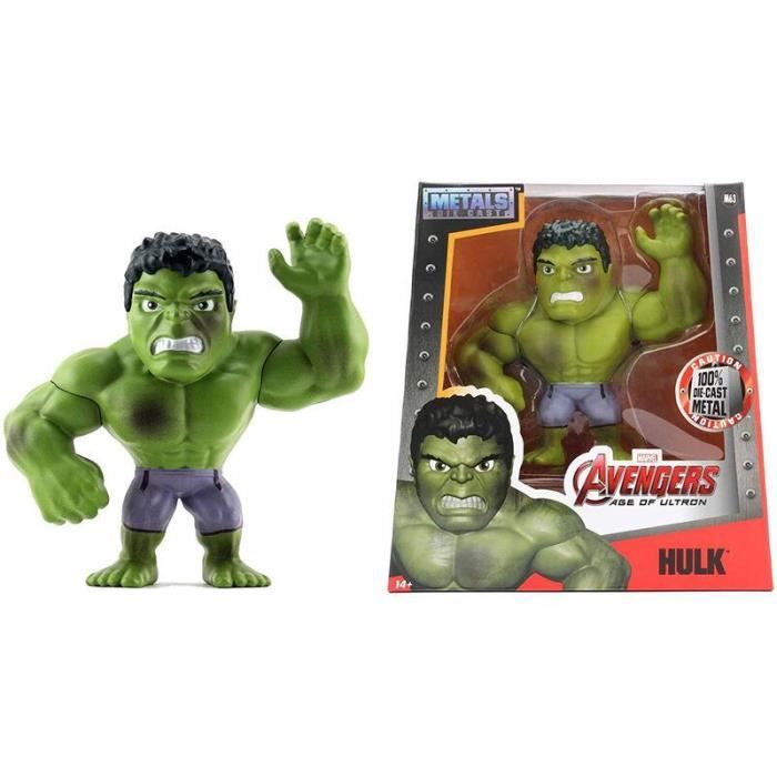 figurine hulk en métal 15cm - marvel - collectionnez d'autres héros - pour enfants à partir de 8 ans