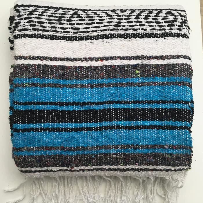 Couverture Mexicaine Falsa - Tissée Main - 120x185 Cm - Pour Yoga, Camping, Décoration