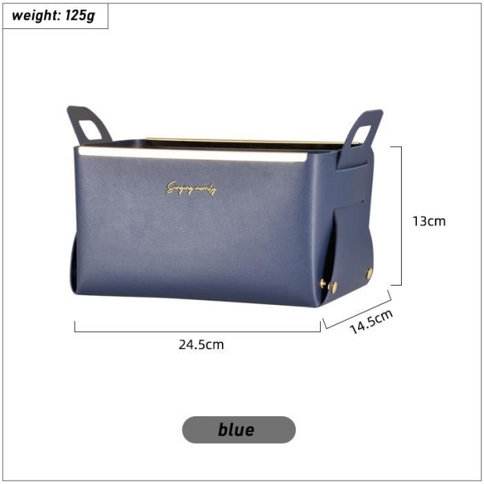 Plateau De Rangement En Cuir PVC Double Face - Moyen, Boucles Aux Coins, Organisation Bureau/maison