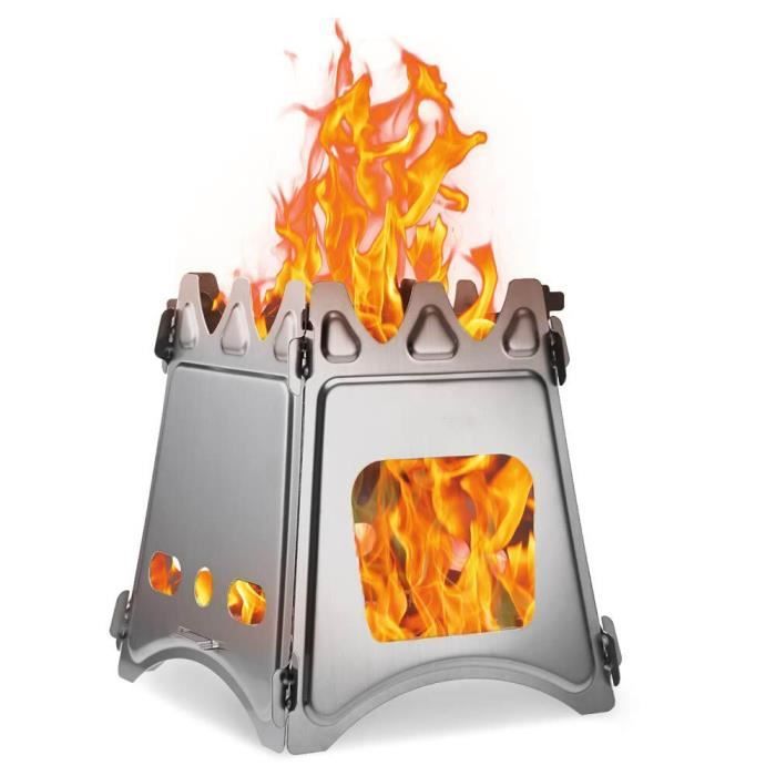 Mini Poêle à Bois Portable En Inox - Pour Intérieur Ou Extérieur, Idéal Pour Feux De Camp Ou Décoration