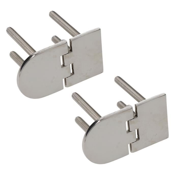 Lot De 2 Charnières Inox Marine Poli - Pour Coffres, Portes Et Bateaux, 70mm