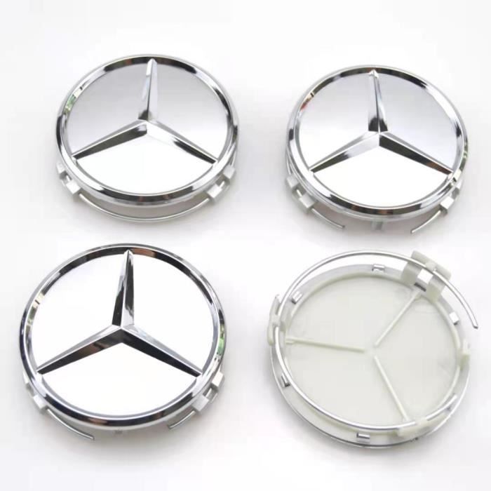 4 Pièces Cache-moyeux enjoliveur de moyeu 75mm Argent pour Mercedes-Benz AMG  - Cdiscount Auto
