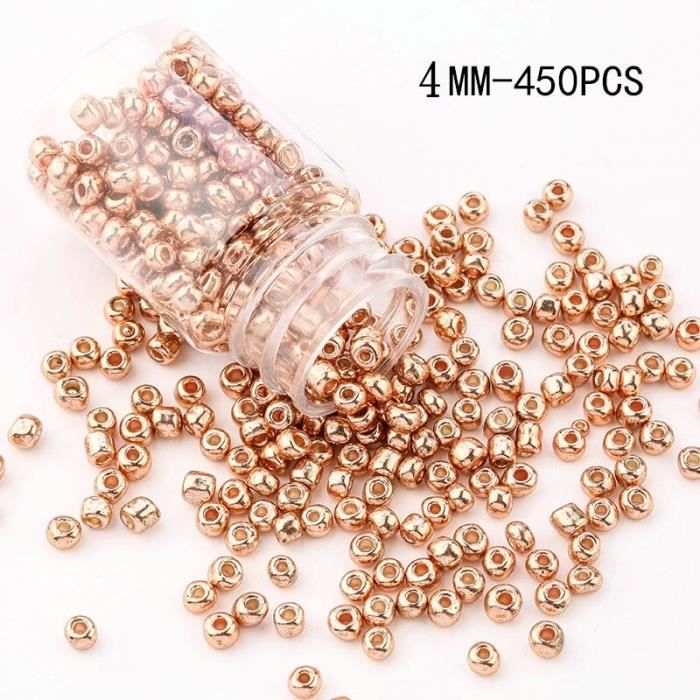 1000 Perles De Rocaille En Verre Mixte – 1 à 4 Mm – Couleur Or – Neuf