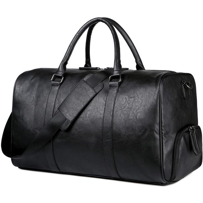 Sac de sport en cuir PU ZGEER Noir Fitness Camping 20,8