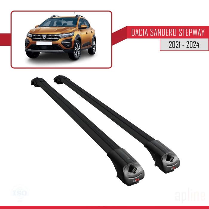 Pour Dacia Sandero STEPWAY 2021-2023 Barres de Toit ACE-1 Railing Porte-Bagages de voiture NOIR
