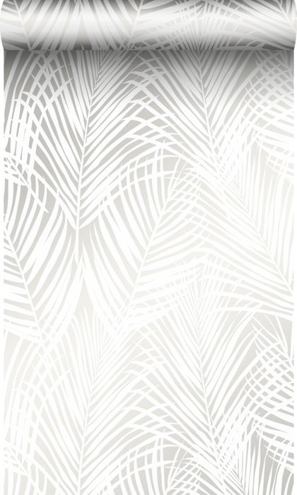 Papier peint feuilles de palmier blanc - 0,53 x 10,05 m - 347741