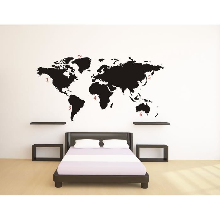 Sticker carte du monde - Cdiscount