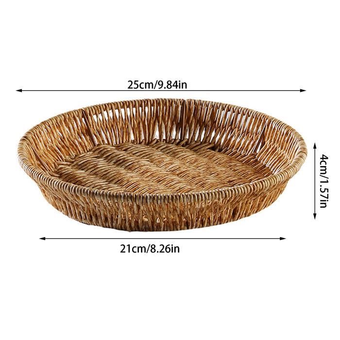 Panier Rotin Ovale Corbeille Pain Osier Tissé Main - Rangement Fruits Légumes Rustique