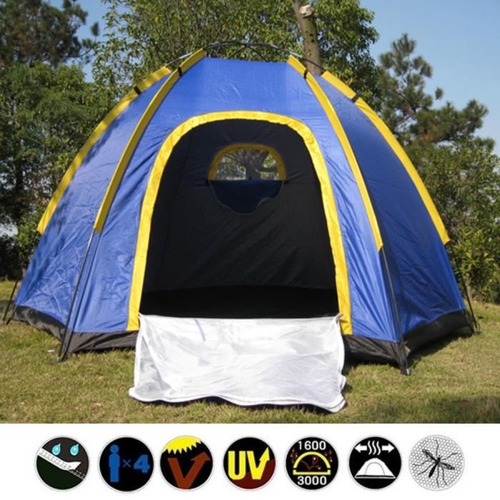 Tente Portable extérieure Camping tente de pique-nique auvent de plage grande capacité tente robuste imperméable coupe-vent et