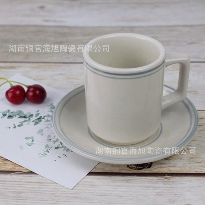 Ensemble 6 Tasses Et 6 Soucoupes Céramique Dorée Style Européen 90ml - Vert Foncé
