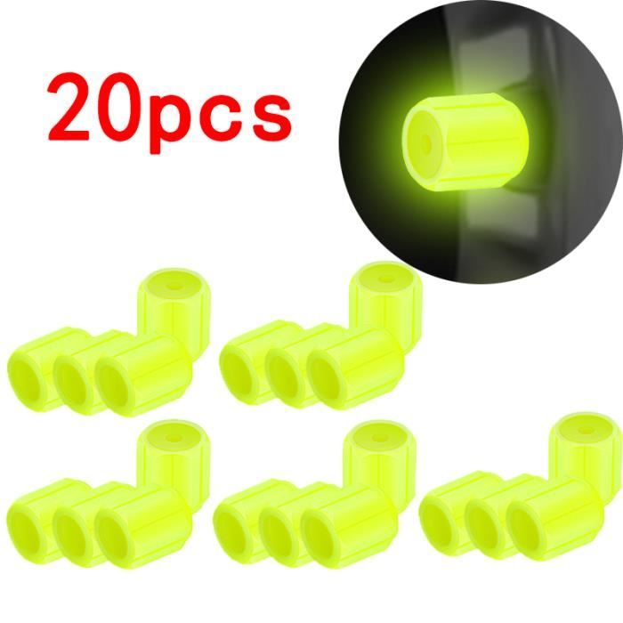 Bouchons De Valve Luminescents Universels - Pour Voiture, Moto, Vélo - 12 Pièces Rouges - Anti-Fuite