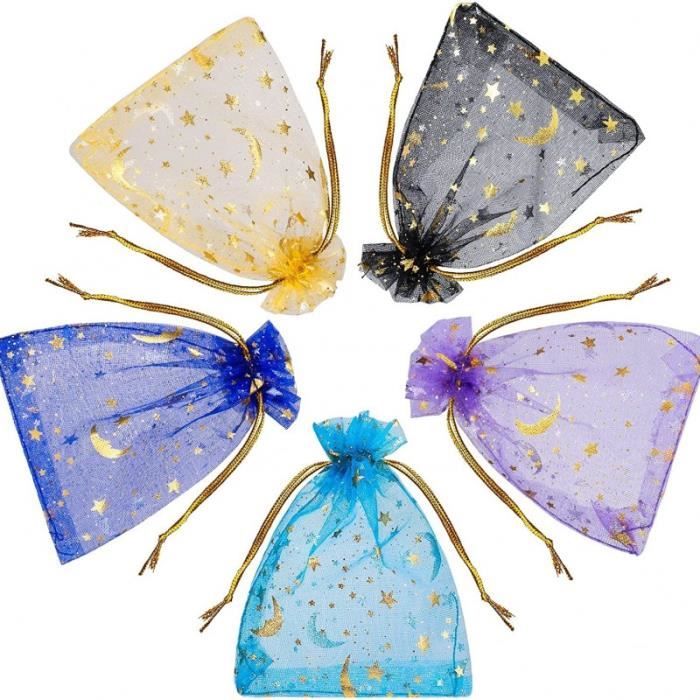 Lot De 100 Sachets En Organza – 7 X 9 Cm – Cordon De Serrage – Pour Mariage, Bonbons, Bijoux, Cadeaux - 8